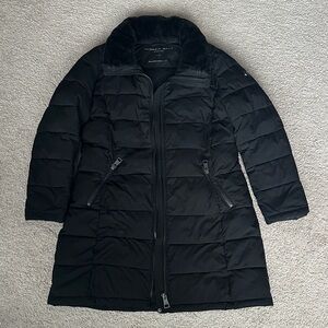 Andrew Marc Black Puffer Coat- Knee Length- Size Large